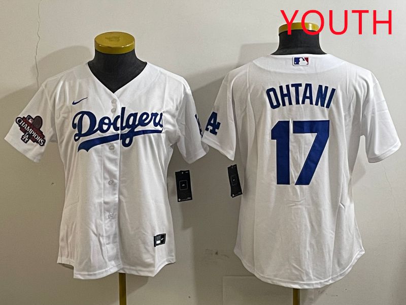 Youth Los Angeles Dodgers #17 Ohtani White Game 2025 Nike MLB Jersey style 3182